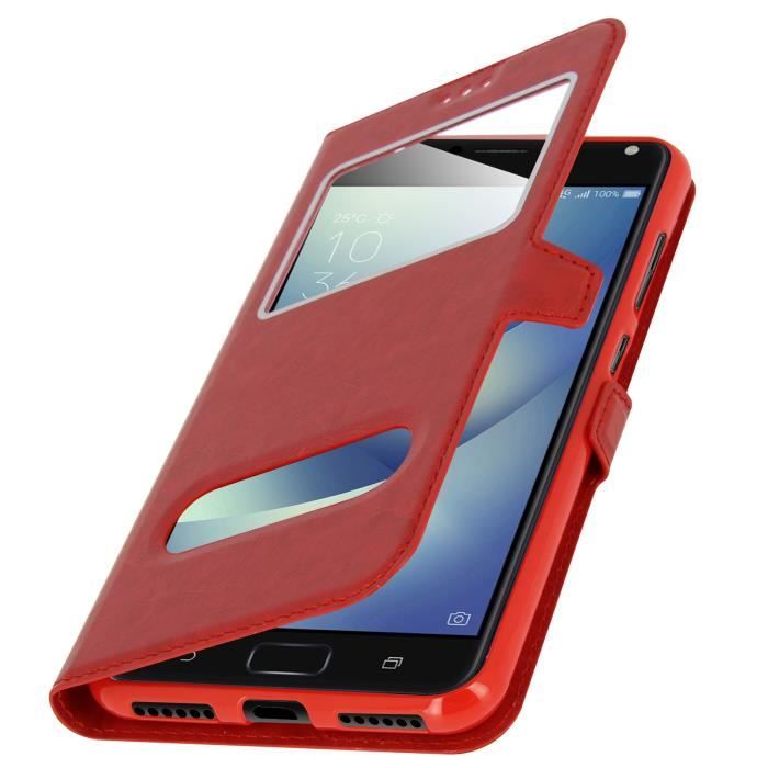 Housse Asus Zenfone 4 Max Zc520kl Etui Double Fenêtre Coque Silicone Gel Rouge Achat Housse étui Pas Cher Avis Et Meilleur Prix Cdiscount