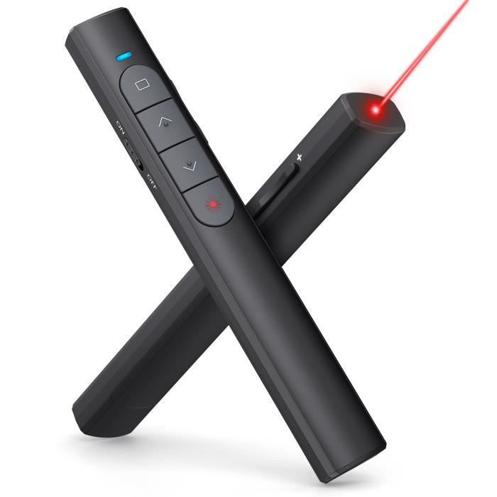 Présentateur PowerPoint Rechargeable WEINIDASI - Télécommande 2.4GHz Avec Laser Vert