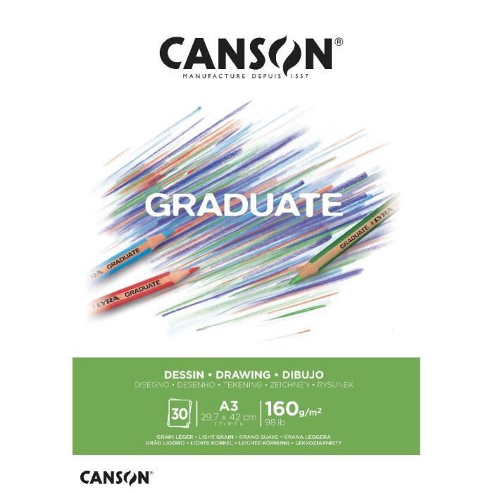 Bloc 'Graduate Dessin' 30 feuilles format A3 de Canson