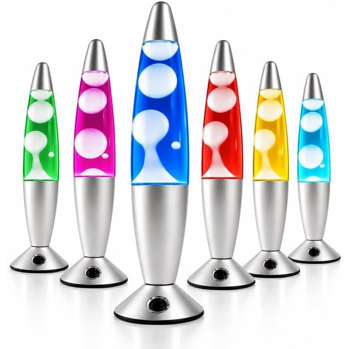 Lampe à lave - CELLUSTOP - Magma Fusee - Rouge - 34 cm - Aluminium