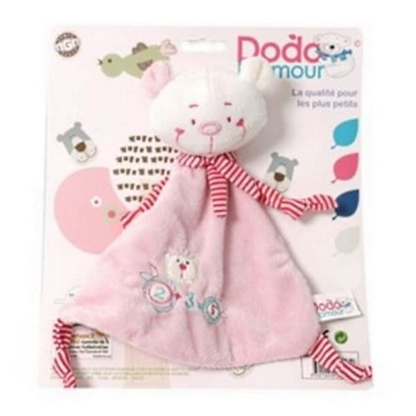 Dodo D Amour Doudou Ours Plat Rose Blanc Collection Tidours Noeud 2 3 5 Raye Bebe Fille Cdiscount Puericulture Eveil Bebe