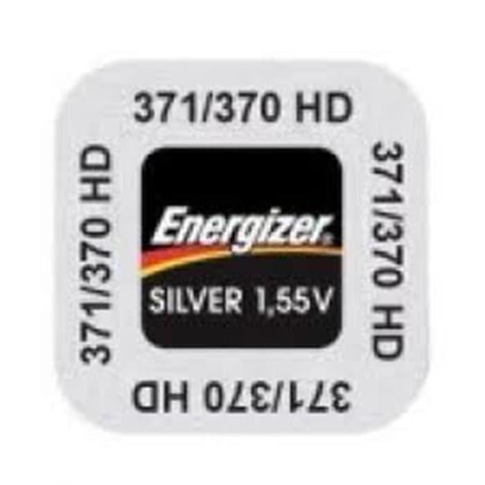 Pile bouton - Energizer - 371 - Argenté - 1.55V - Oxyde dargent