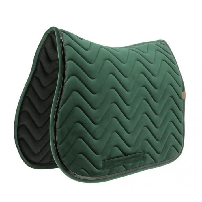 Meilleurs prix pour Tapis de selle EQUITHÈME "Glossy" - Couleur : vert foncé , Taille : cheval - dressage