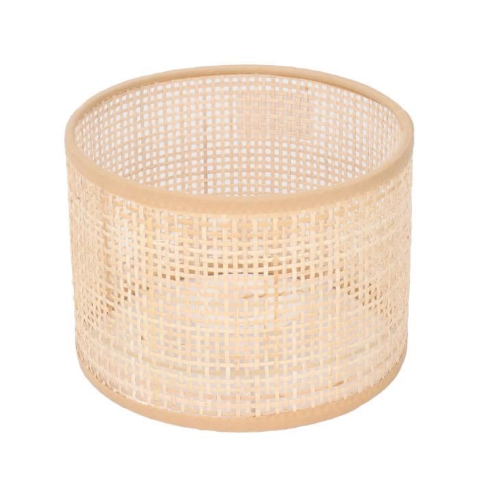 Lot De 2 Abat-Jour Tambour En Rotin Naturel E27/E14 – Style Boho Chaleureux Pour Lampes Et Lustres