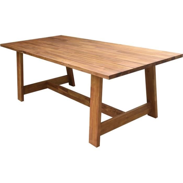 Table de jardin rectangulaire en bois massif - HOMIFAB - Laguna - 8 personnes - Acacia massif lamellé collé FSC