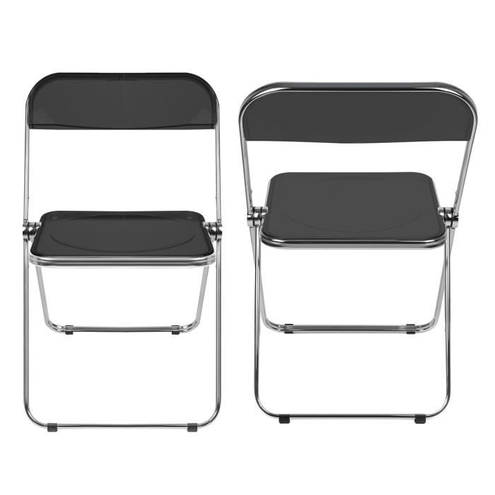 Chaise pliante Homewell - Épaisse et stable - Noir - 46*46*75cm