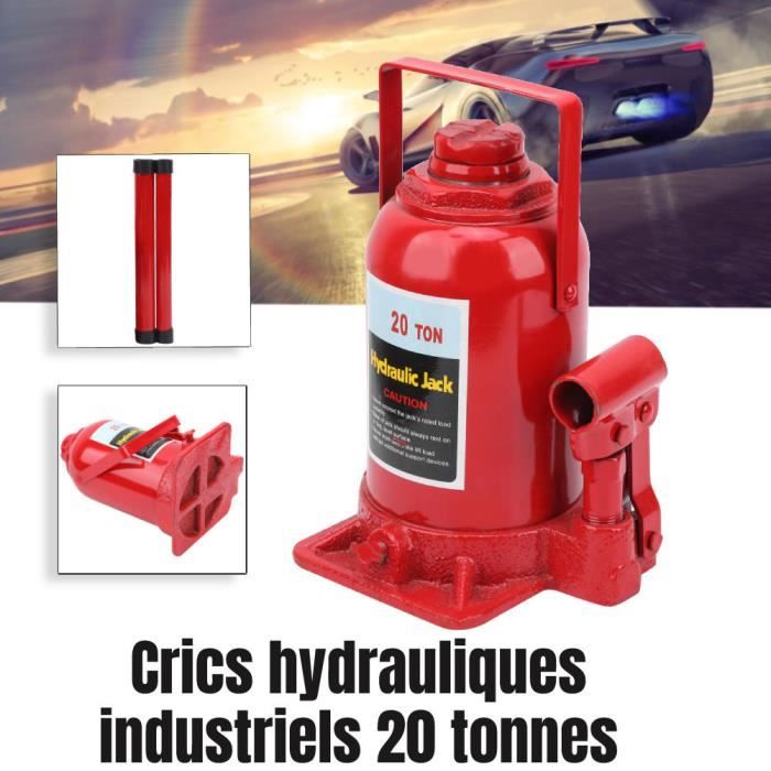 Cric Hydraulique Voiture 20T - Bouteille Épaisse Durable, Base Antidérapante Pour Auto, Construction, Agriculture