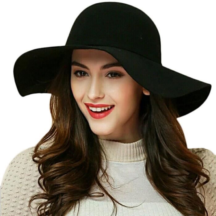 Grand chapeau noir femme Clearance