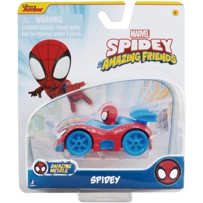 Véhicule jouet - JAZWARES - Amazing Metals Spidey - Voiture à friction - Personnages Marvel inclus - Multicolore