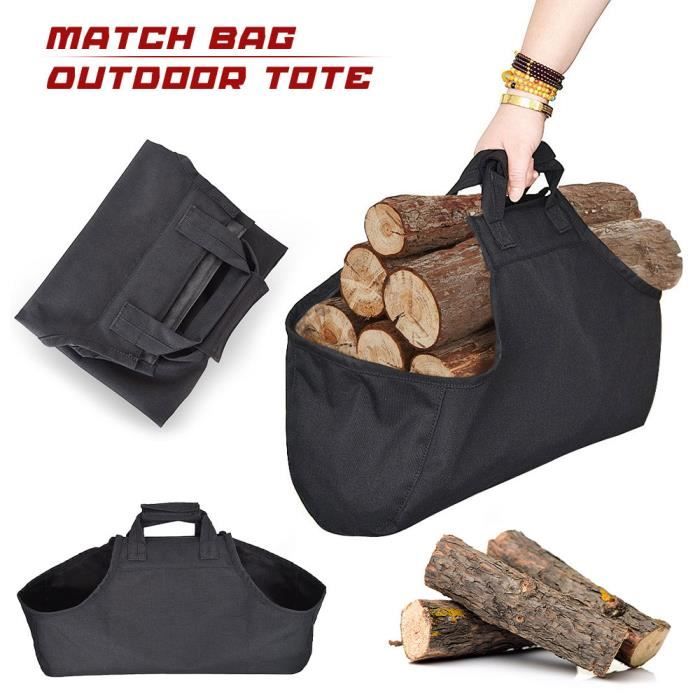 Sac à Bûche Pliable Sac de Transport Bois de Cheminée Portable