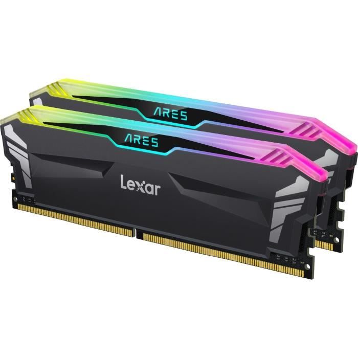 Mémoire RAM PC Lexar DIMM DDR4 Ares RGB PC4-28800 (3600 Mhz) - noir - 32Go (2x16Go)