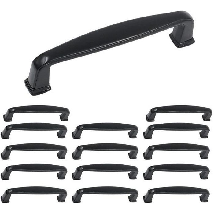 10pcs Noir Bâton Cuisine Armoire Porte Poignées Placard TiroirTirer Entraxe 96mm
