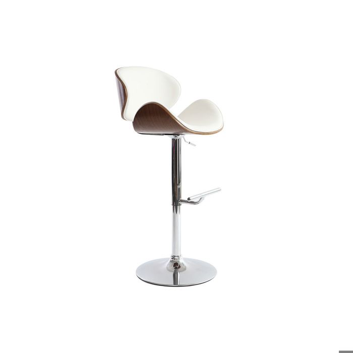 Tabouret de bar design blanc et bois foncé WALNUT - Miliboo - Contemporain - Design - Simili Tabouret de bar design blanc et bois foncé WALNUT - Miliboo - Contemporain - Design - Simili