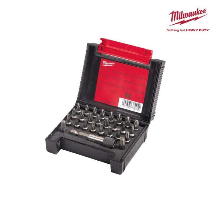 Coffret 27 pièces MILWAUKEE embouts de vissage 4932352747