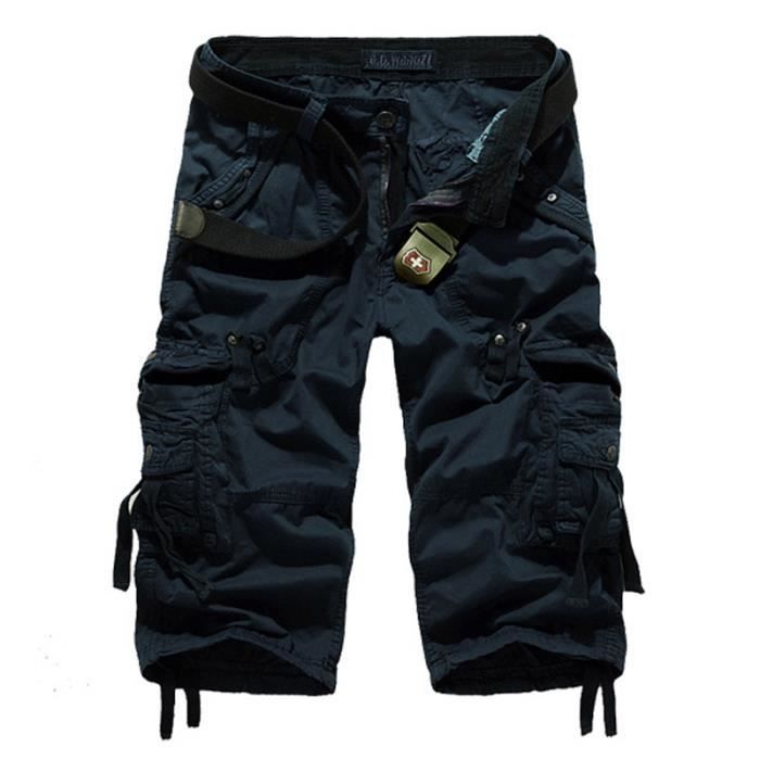 Short Homme Camet International Cargo XXL - Porto Cervo Khaki Bleu - Neuf