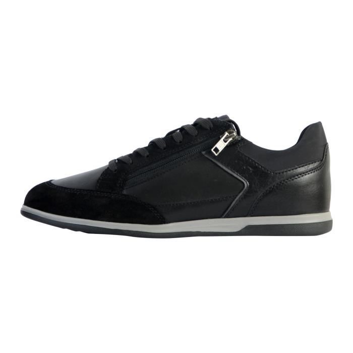 Geox Basket Cuir Geox Renan - GEOX - Version basse - Lacets - Noir - Homme