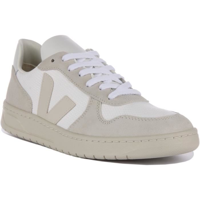 Veja Veja V-10 B-Mesh Baskets à lacets en maille recyclée pour femmes en blanc gris (Blanc Gris 39)