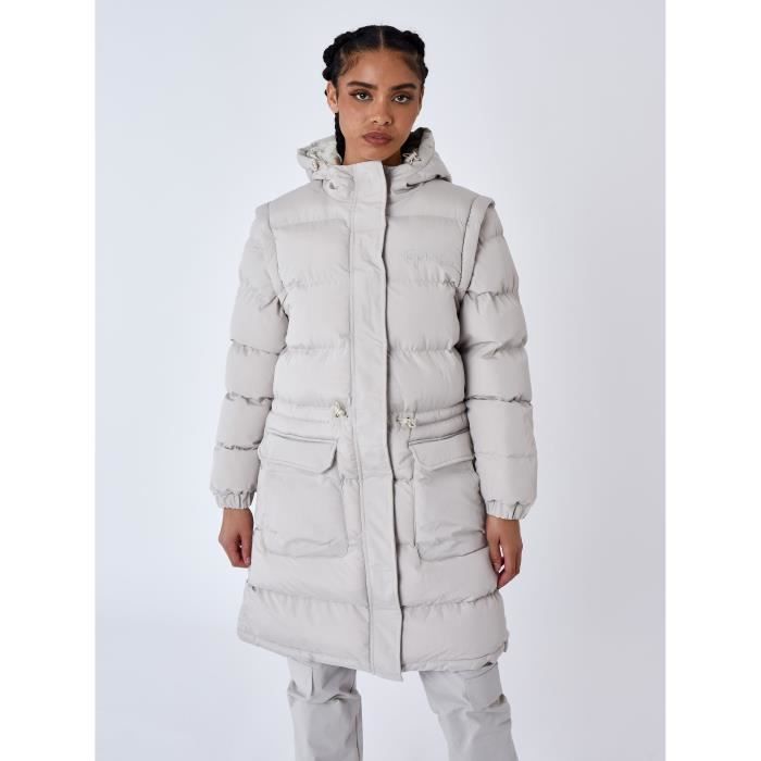 Doudoune longue matelassé PROJECT X PARIS Femme Grège