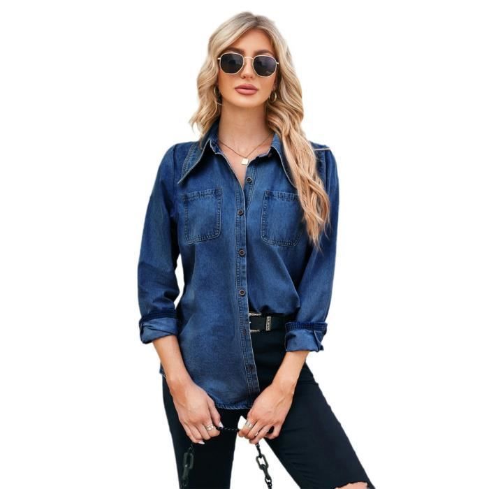 Chemise En Jean Femme Manches Longues Chic Et Élégant