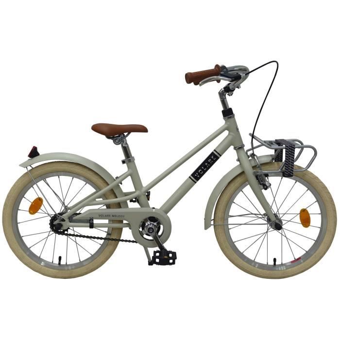 Vélo Enfant Fille 18 Pouces Melody Frein Avant Rétropédalage Sable - Volare - 85% Assemblé