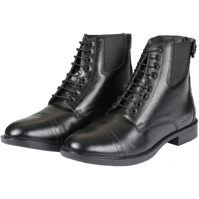 horka chaussures d'écurie/équitation jophur deluxe cuir noir