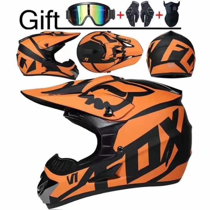 Casque Motocross Enfant/jeune - Taille S à XL, Avec Lunettes, Gants, Masque, Certification DOT/ECE