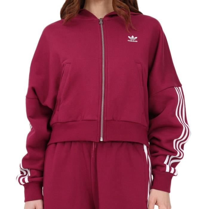 sweat zippé rose femme adidas hoodie