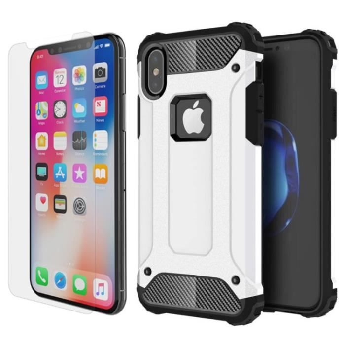 Coque en Silicone pour iPhone XR Bleu marine + Film Verre trempé avec bords Noir pour iPhone XR - Yuan Yuan - Téléphonie