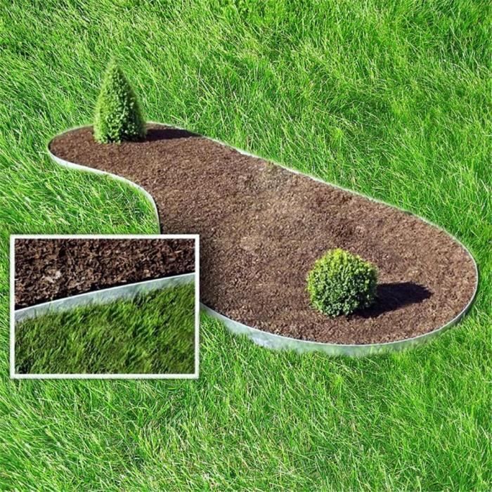 NAIZY Bordure de pelouse en métal 45 m- Bordure pour Plantes de Jardin Flexible Bordure de Tonte galvanisée 100 x 15 cm
