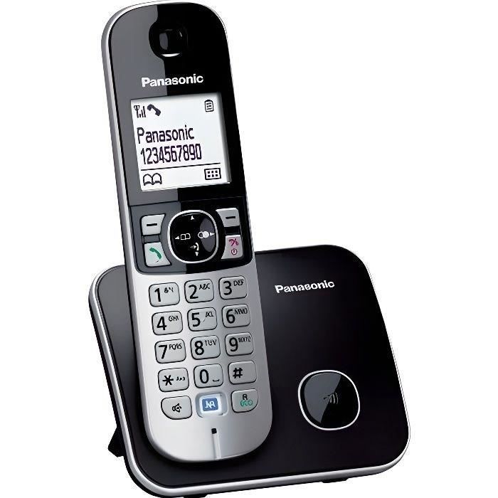 Panasonic KX-TG6811FRB  Téléphone Sans Fil DECT ID Appelant Blocage dAppels LCD Éco Fonction Intelligente