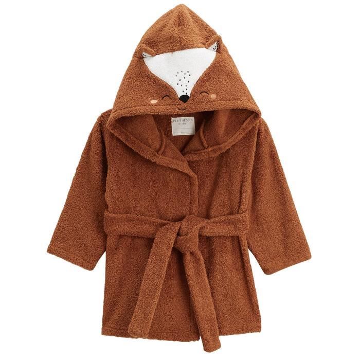 Peignoir de bain bebe PETIT BEGUIN Paolo Marron 100 coton Mixte Cdiscount Puericulture Eveil bebe