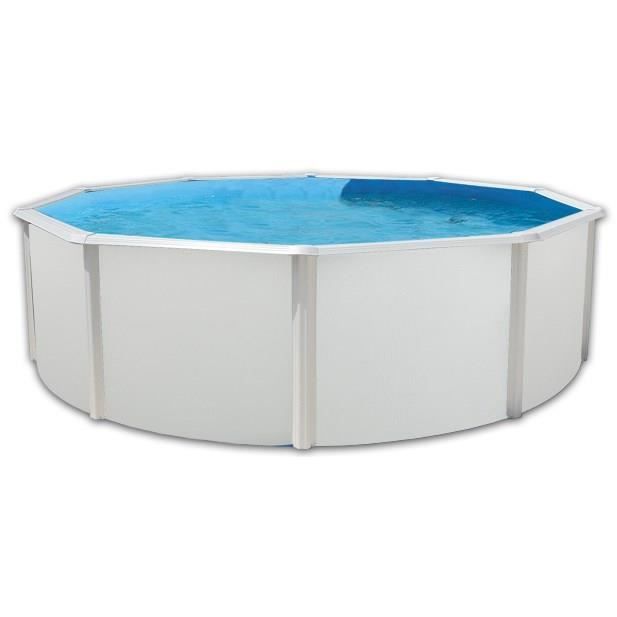 TOI Piscine hors sol ronde en acier PRESTIGIO 460x120 cm - Kit complet piscine Filtre Skimmer et &eacute;chelle 