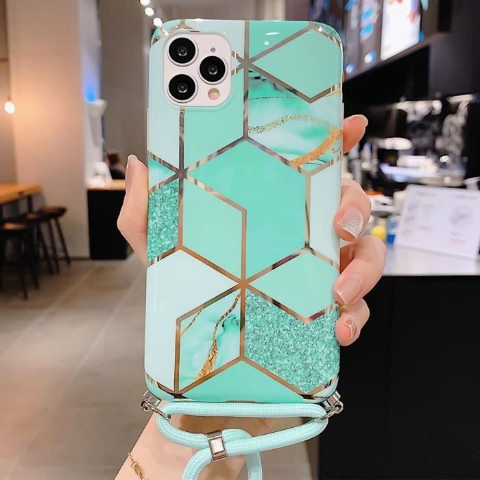 Coque Silicone Antichoc Pour IPhone 12 Pro Et 12 Pro Max - Motif Marbre - Protection Complète Et Charge Sans Fil