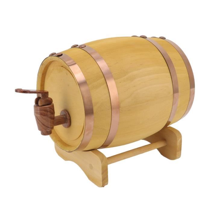 Tonneau à Vin En Bois De Pin 5L - Pour Vieillir Vin Et Bière Maison, Valve Incluse