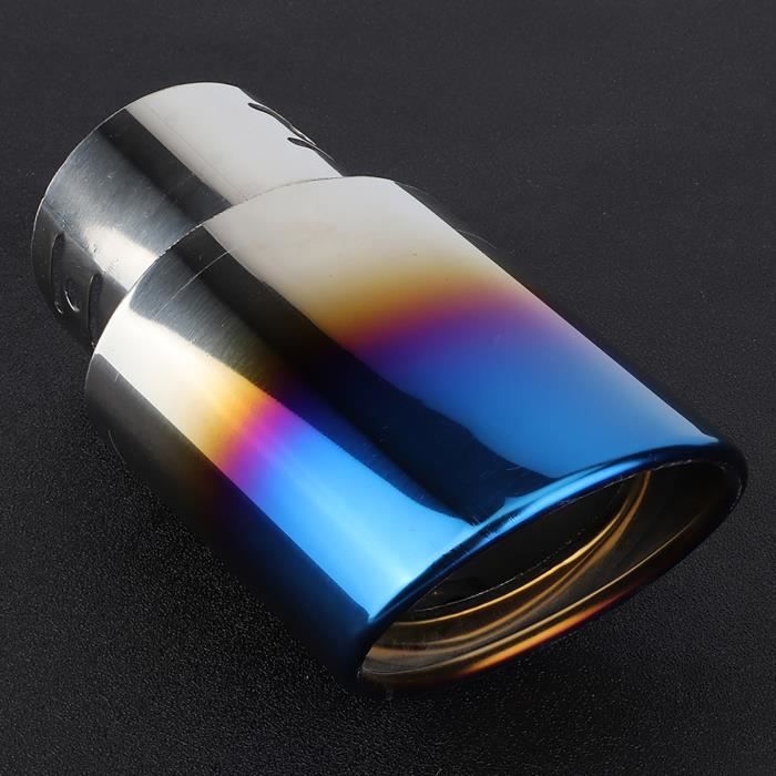 Tuyau d'échappement pour voiture acier inoxydable Bleu Chrome