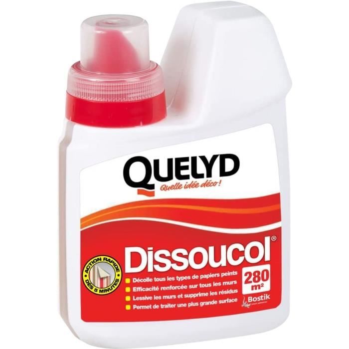 Quelyd Décolleur papier peint - Dissoucol - Lessive - Supprime les résidus - Flacon 500 ml (280 m²)