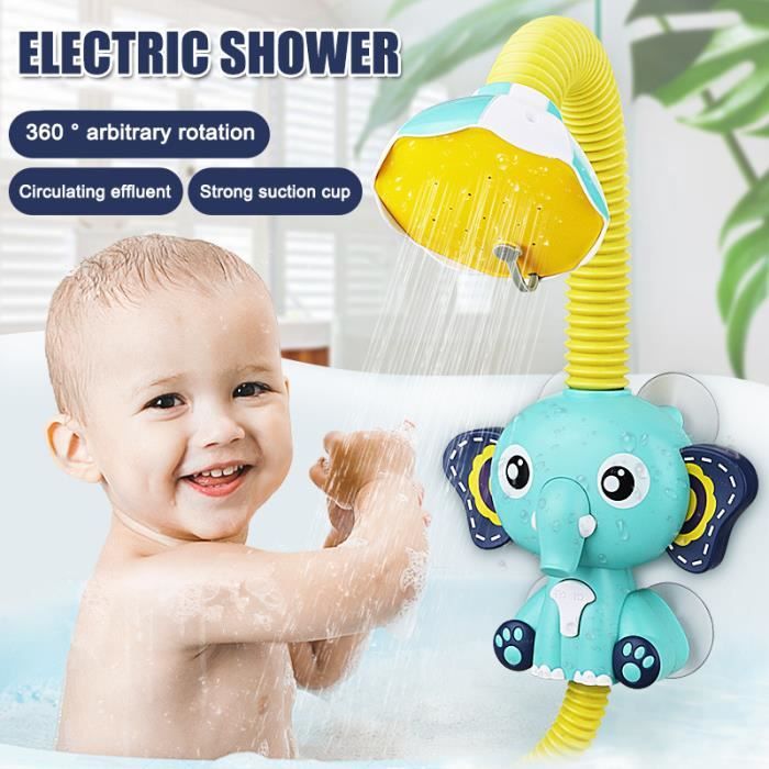 Jouet de bain douchette éléphant bleu - Made in Bébé