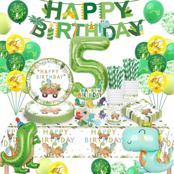 12x Decoration Anniversaire Dinosaure 3 Ans,Ballons Dinosaure en Aluminium | Dino Ballon Helium,Guirlande Happy Birthday pour Fête Anniversaire Enfant Garcon