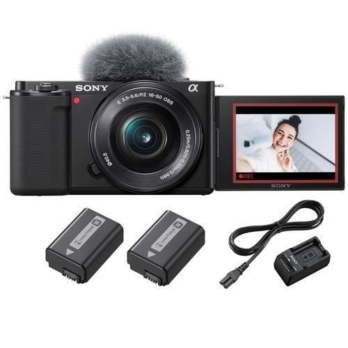 Sony Pack Vlogging hybride ZV-E10 + E PZ 16-50mm f/3,5-5,6 OSS + 2ème batterie + Chargeur de batterie - 3355830066052