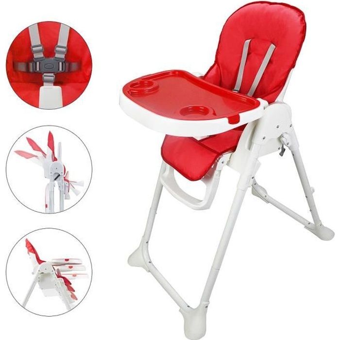 avec plateau amovible Chaise haute pour b/éb/és et tout-petits harnais /à 5 points et pieds r/églables en hauteur bleu azur Chaise de salle /à manger pour gar/çon facile /à installer