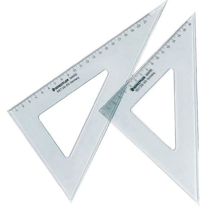 Équerre - STAEDTLER - 26cm - 60°/30° - Transparente - Cdiscount Beaux ...