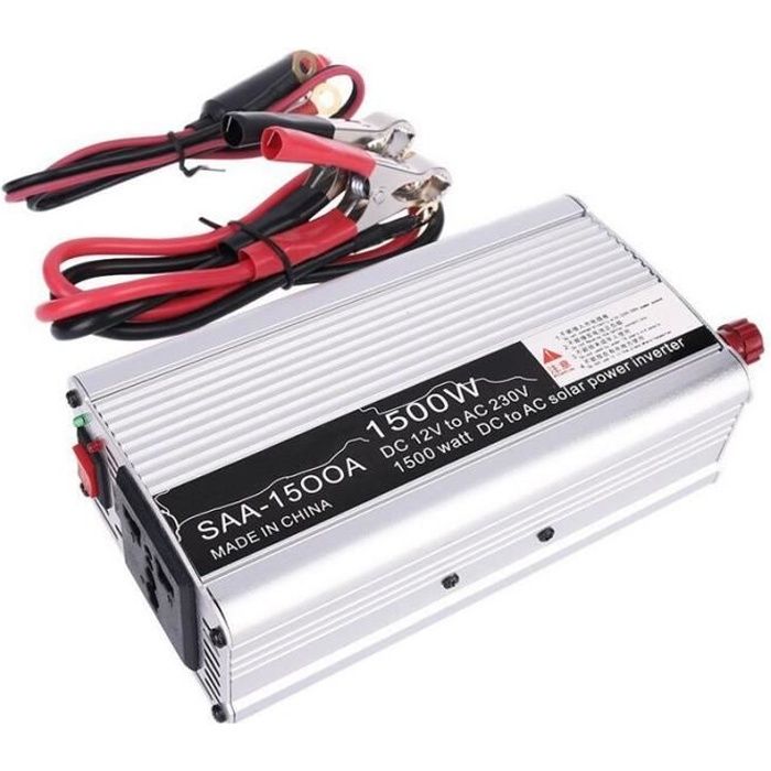 CARRYBATT Convertisseur 2000W Onde Pur Sinus Onduleur DC 12V /à AC 220V 230V avec t/él/écommande /& AC Prises de Courant /& 2.1A Port USB-Puissance de Pointe 4000W transformateur de Tension