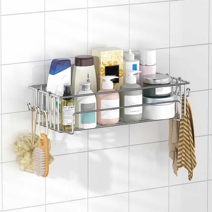Étagère de Douche Auto-adhésif Panier Douche Sans Perçage Etagère Salle de Bain