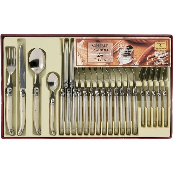 LAGUIOLE PRODUCTION Ménagère 24 pcs Nacré Ivoire