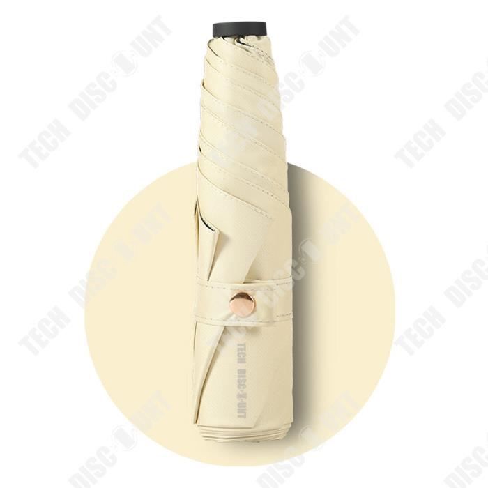 Mini Parapluie De Voyage Avec étui, Petit Parapluie Compact Avec Protection Uv Petit Parapluie De Poche Leger Pour Blanc 88977161