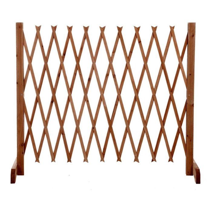 Comparer les prix de Barrière de protection extensible en bois - TERRE JARDIN - 120 cm - Amovible - Réglable - Marron