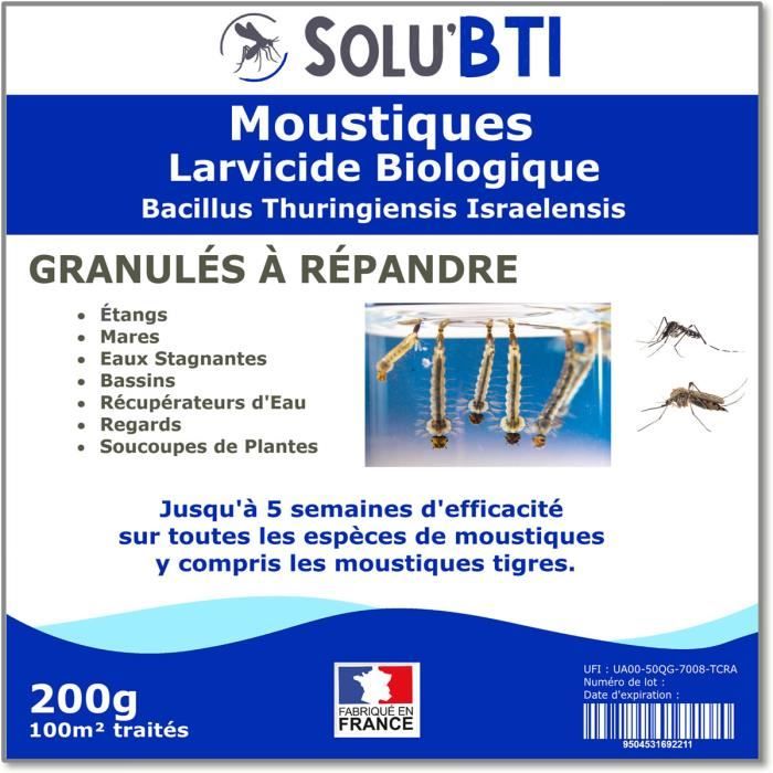 Granulés larvicides anti-moustiques, SOLU'BTI - Sachet de 200g