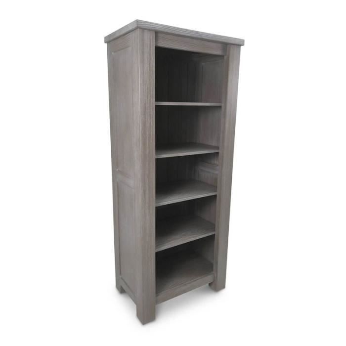 Colonne Bibliotheque 4 Etageres Bois Massif Gris Gabriel L 71