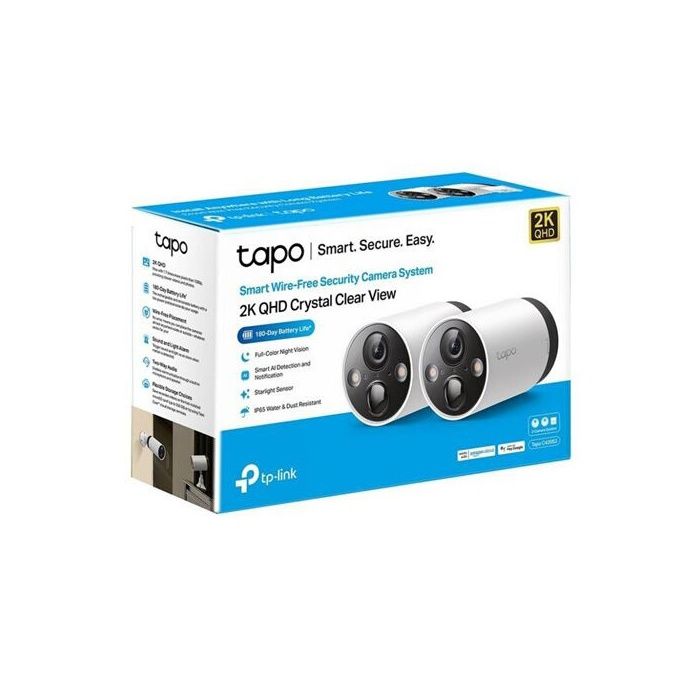 Tapo TPLink Camera Surveillance WiFi exterieure sans Fil C420S2, QHD