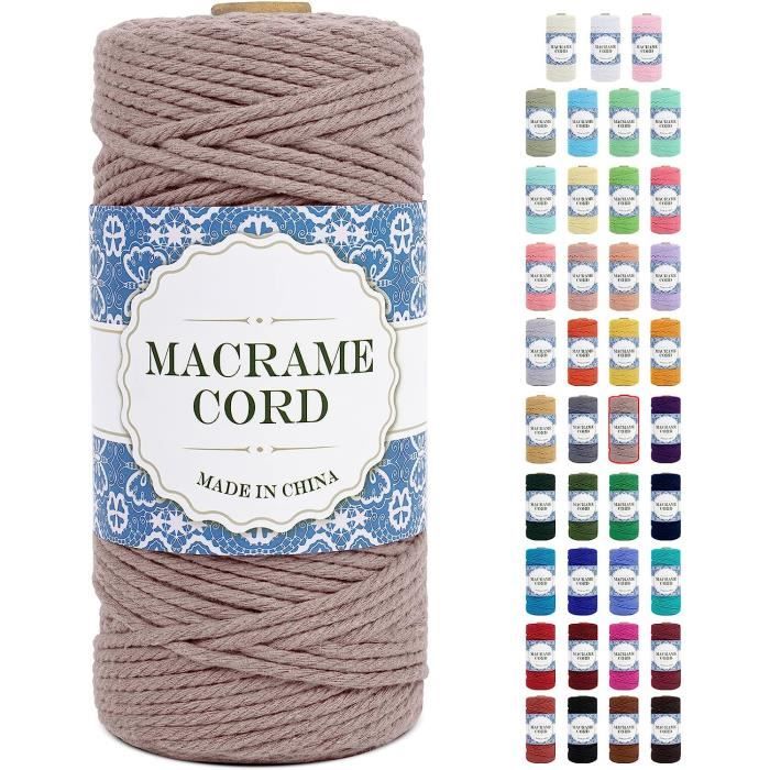 Rameng- 3mm x 200m Coton Naturel Corde en Jute Bohême Macramé Yard DIY